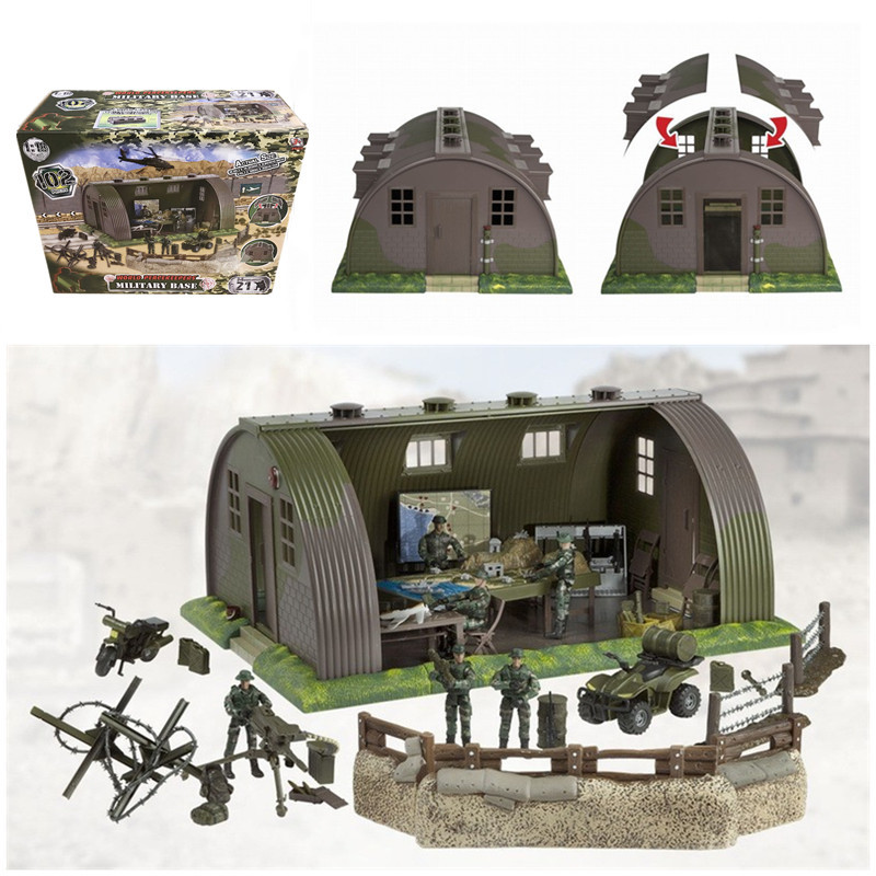 正义红师1:18军事基地及配件手办人偶模型场景套装儿童玩具77088