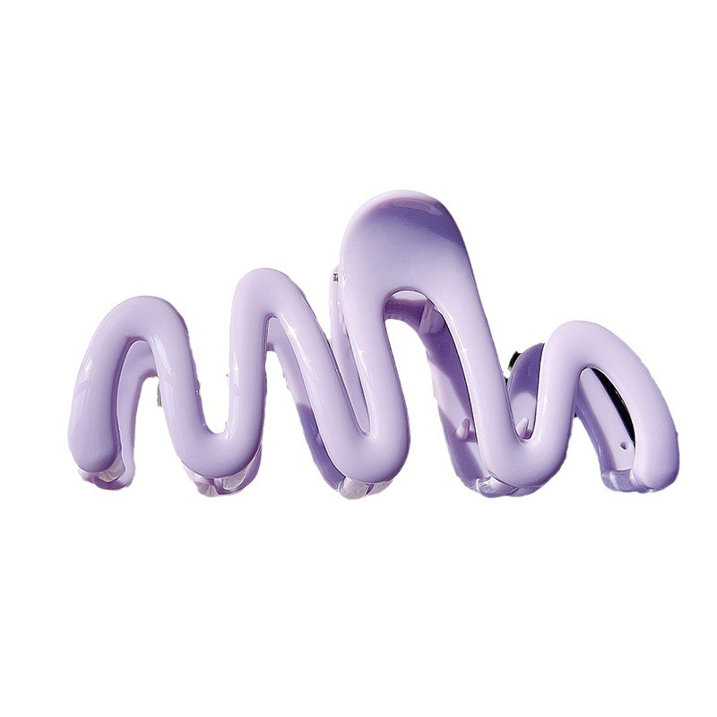 Cream Color Niche Design Wave Dopamine Grip Back Head Hair Claw Hair Clip Shark Clip Hair Accessories