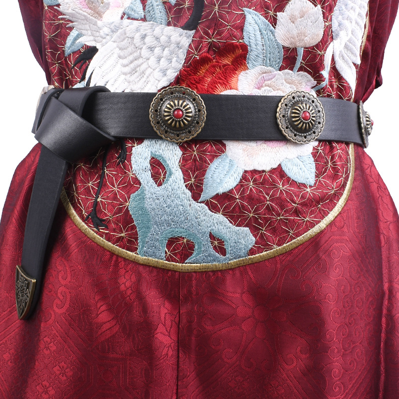 新款儿童汉服腰带古装明制唐男女通用配饰圆领袍飞鱼服可调节革带