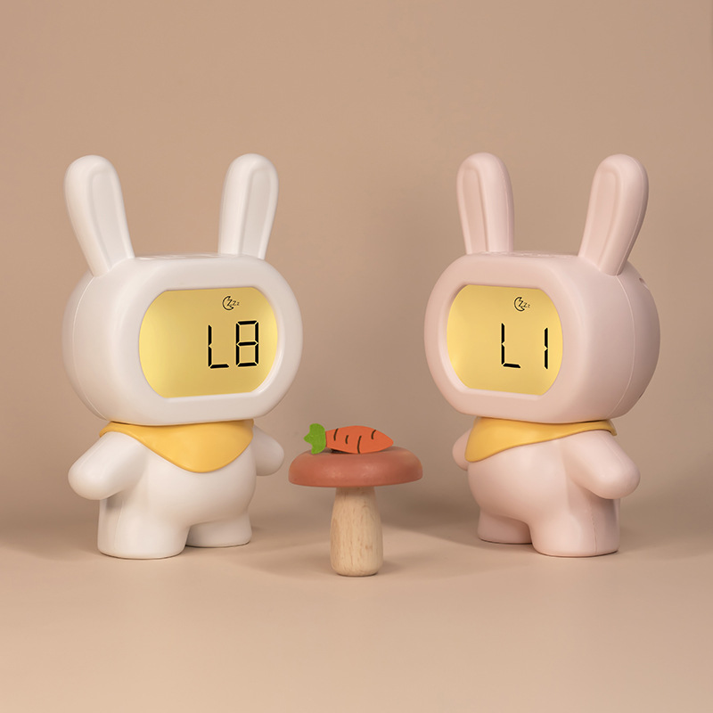 little flying rabbit alarm clock night light alarm clock cartoon rabbit alarm clock student children rechargeable alarm clock