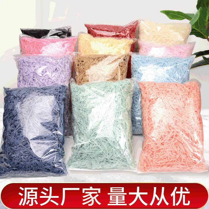 Factory in Stock Doc Count Color Shredded Paper Wedding Wedding Candies Box Packaging Filler Gift Box Decoration Raffia