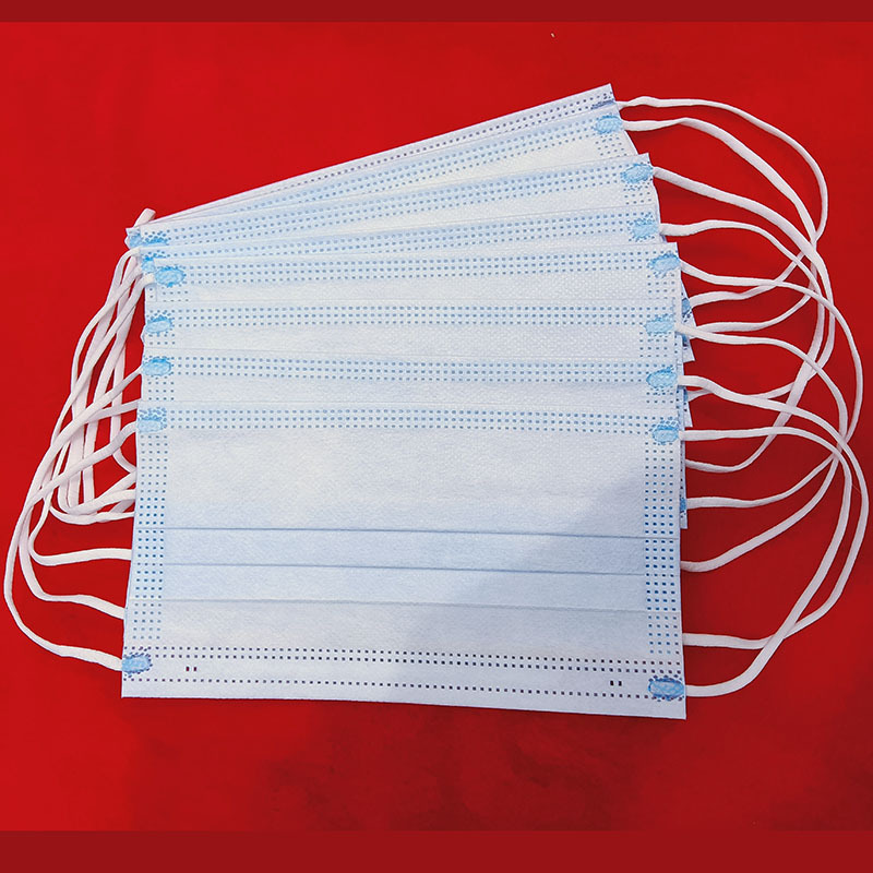 医用外科口罩三层防护灭菌防飞沫 一次性口罩挂耳蓝现货批发防尘