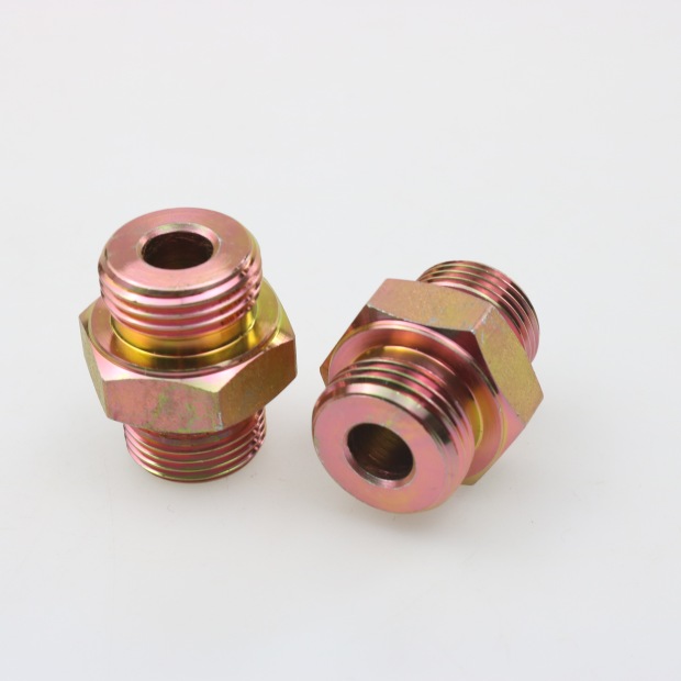 液压油管对丝直通 双外丝内外牙转换接头 公英美制镀锌过渡接头