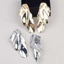 欧美时尚金属铁片几何耳钉 创意设计不规则亮片金属耳环耳饰批发