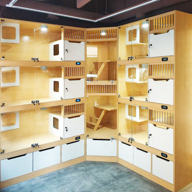 猫柜猫别墅实木猫舍猫房屋猫窝多层大空间豪华宠物展示柜繁育寄养