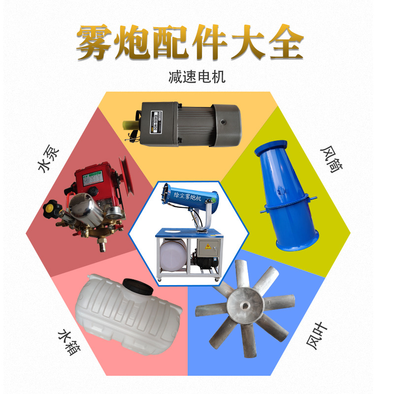 雾炮机配件喷头水泵水桶喷雾机水管风扇雾炮机械及行业设备空气净