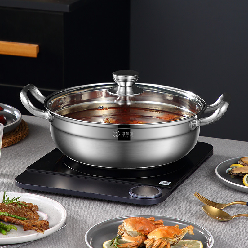 304不锈钢火锅家用清汤锅涮涮锅商用食品级电磁炉火锅盆礼品锅具
