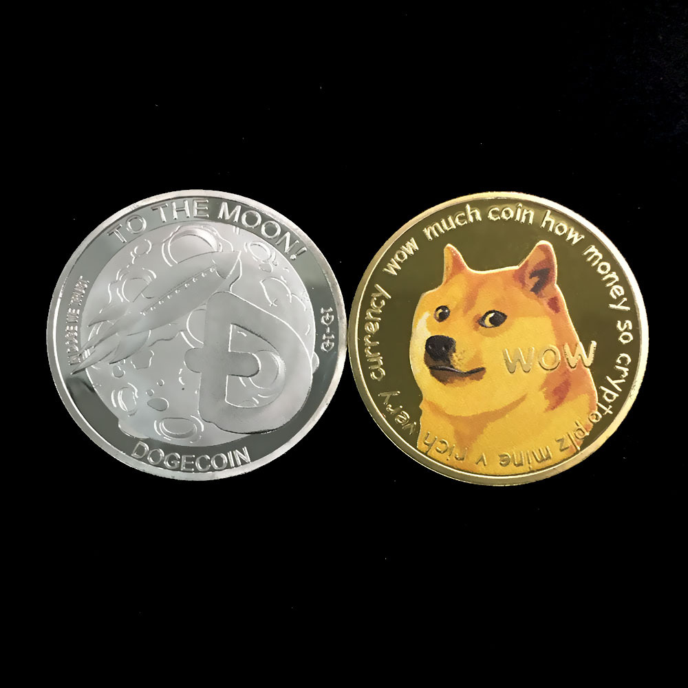 厂家批发狗狗币单面uv彩印狗币新款纪念币货币动物徽章纪念章