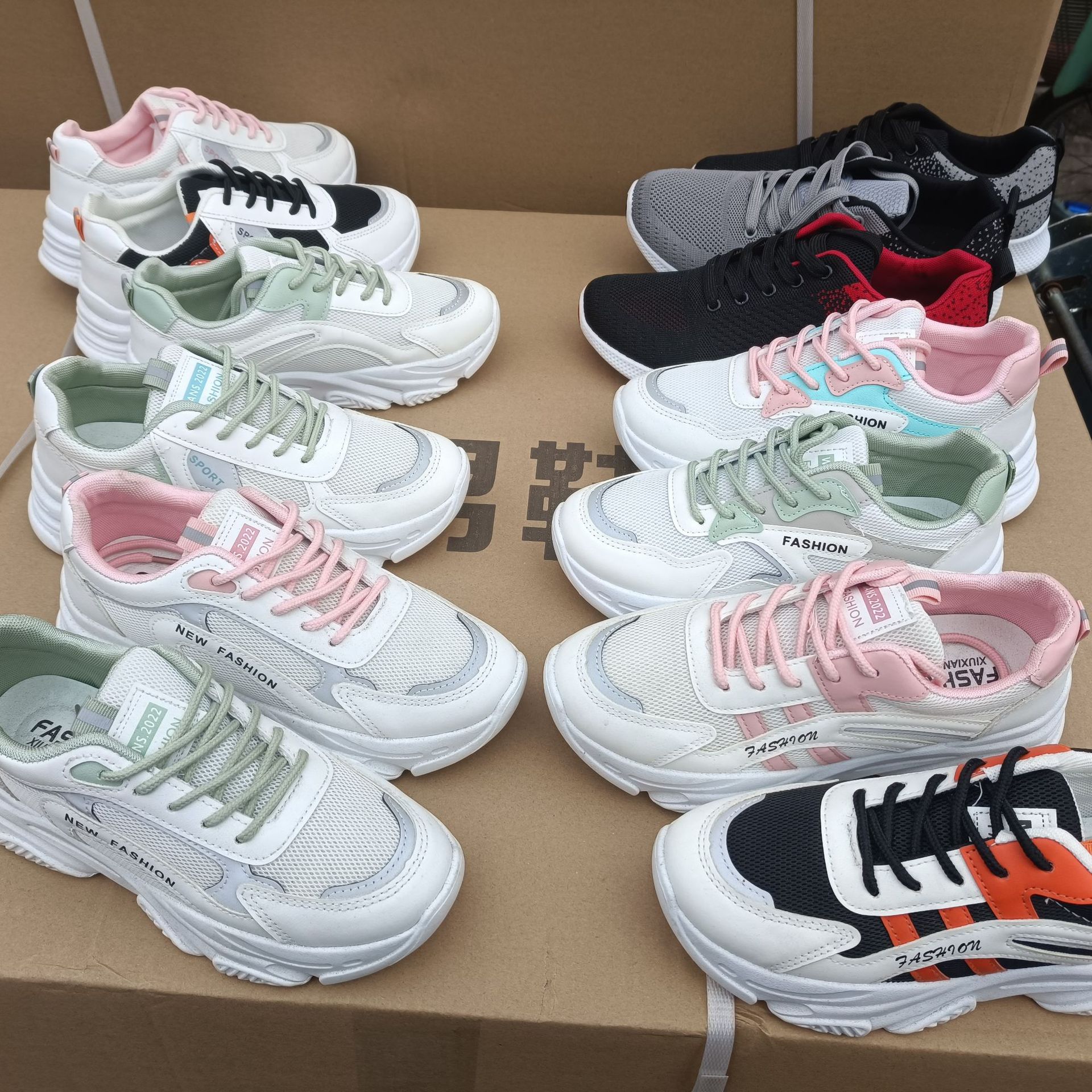 【地摊鞋批发】女式老爹鞋地摊鞋库存鞋休闲鞋运动鞋厂家一手货源