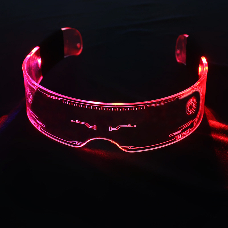 Led Luminous Technology Glasses Music Festival Party Ball Punk Luminous Acrylic Goggles Cross-Border Supply