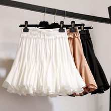 White Black Chiffon Summer Shorts Skirt Women  Fashion Korea