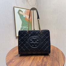 TB女包正品代购2023新款Fleming大容量羊皮菱格链条包购物包