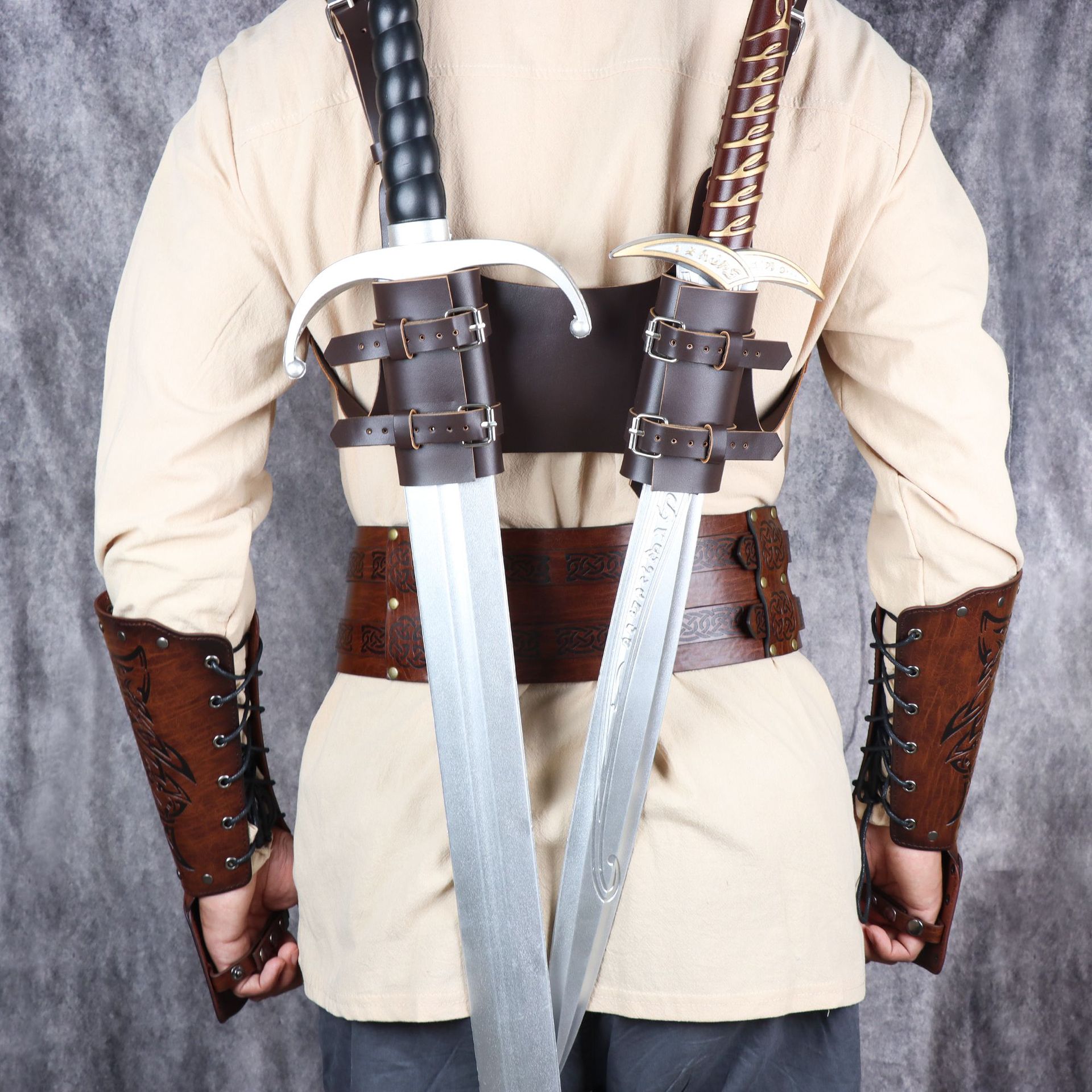 维京人风格欧洲中世纪复古骑士宽腰带复古护腕剑套cosplay舞台服