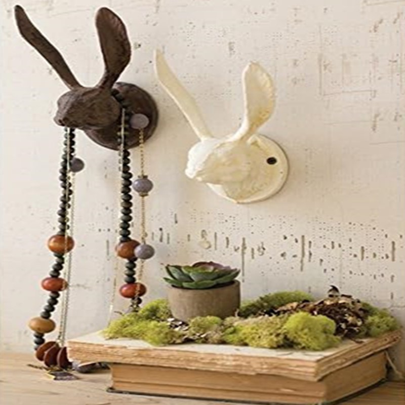 跨境乡村铸铁兔子衣帽架钥匙保持器珠宝展示架浴室毛巾衣架,现货