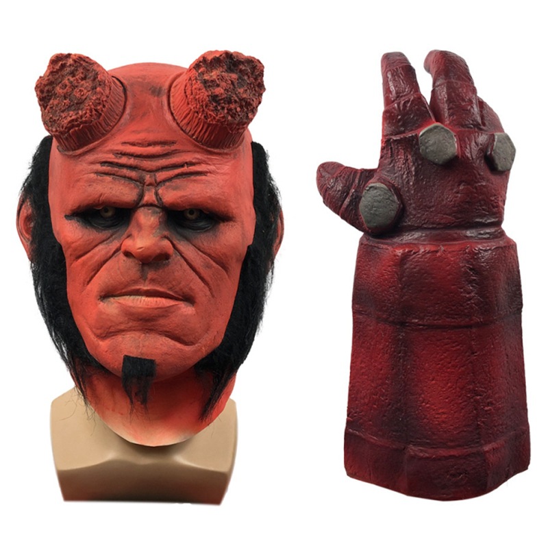 地狱男爵面具头套包邮 化妆舞会恐怖电影头饰 万圣节派对恶搞道具
