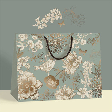 高级感复古大号白卡服装店包装护肤品购物礼品手提批发纸袋子