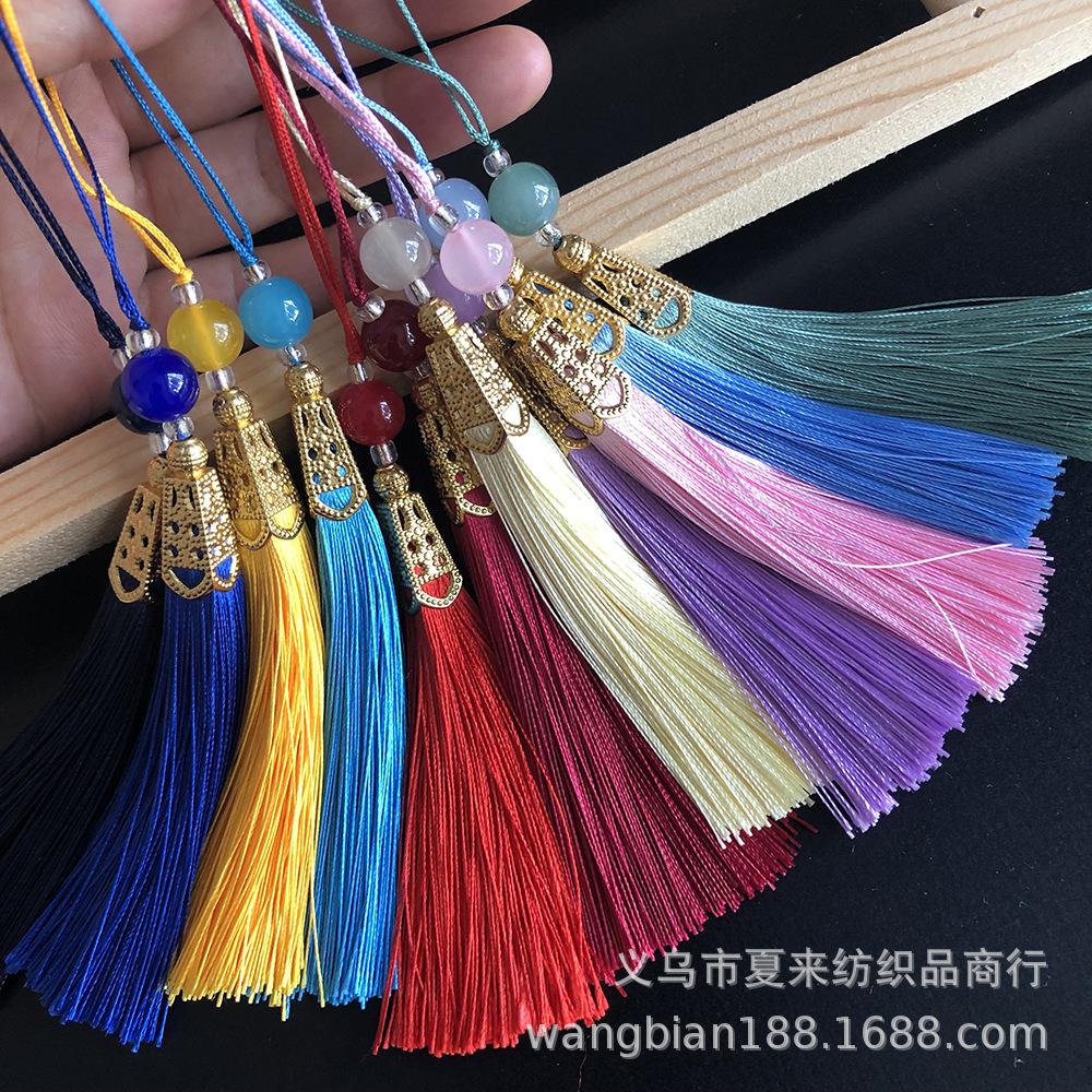 new fish mouth tassel tassel manufacturers 8cm metal cap polyester thread hanging spike pendant clothing accessories pendant accessories
