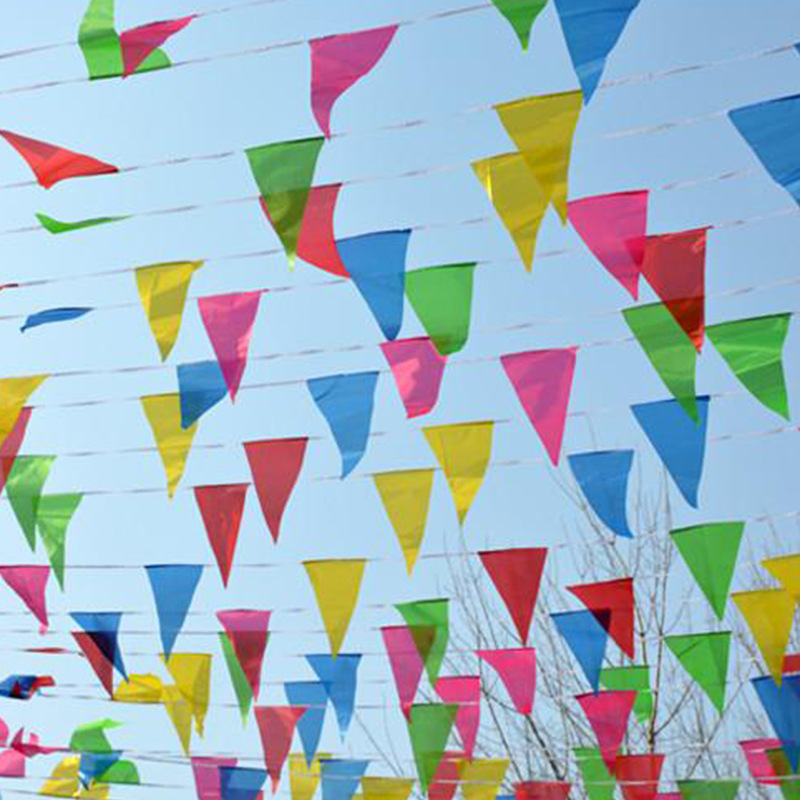 现货三角串旗庆典小彩旗活动会场装饰节日道具工地警示厂家直供