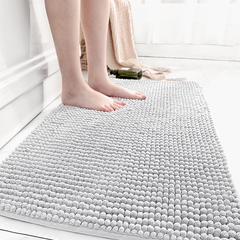 Cross-Border Thickened Chenille Floor Mat Bathroom Non-Slip Mat Simple Bathroom Bedroom Doorway Absorbent Foot Mat Doormat