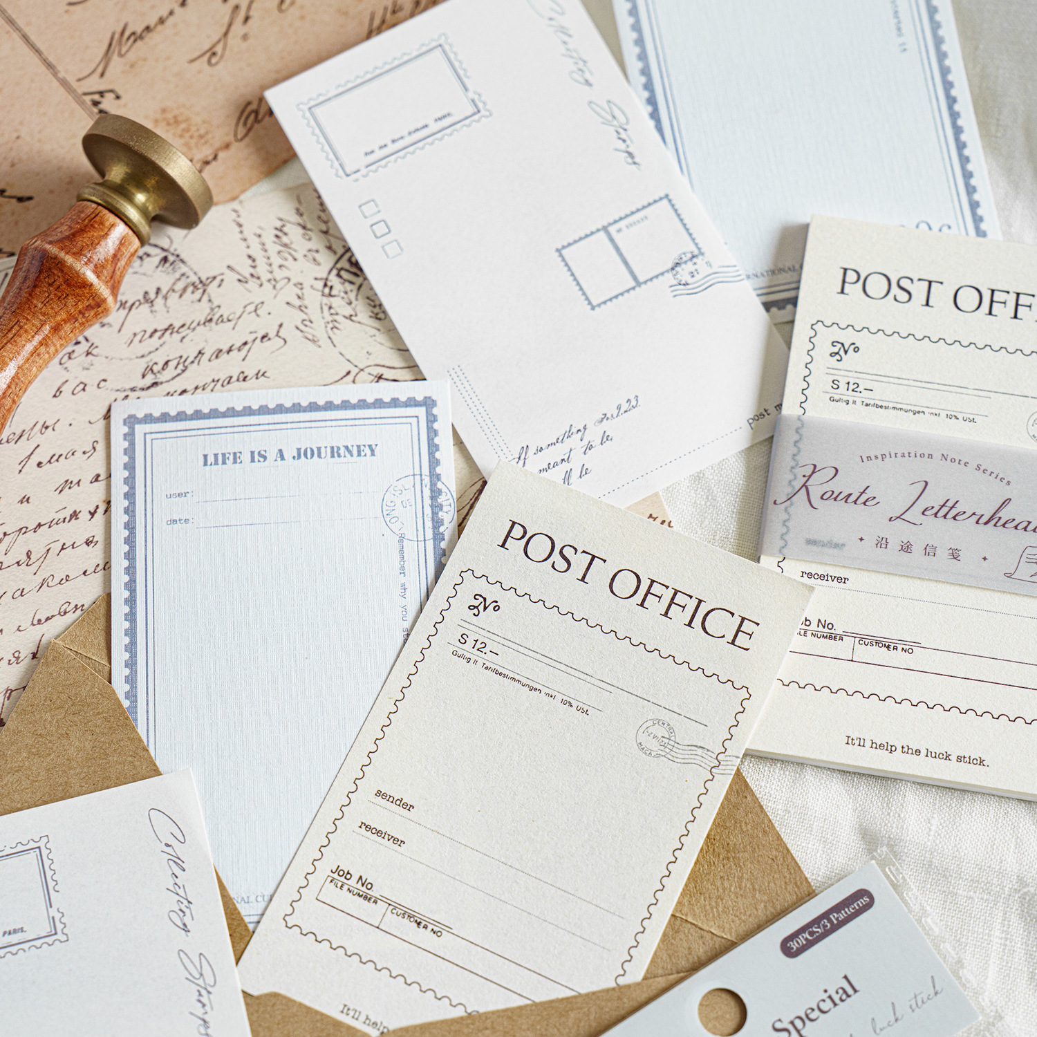 陌墨灵感笔记系列便签复古文艺手帐装饰素材30张入 6款-阿里巴巴