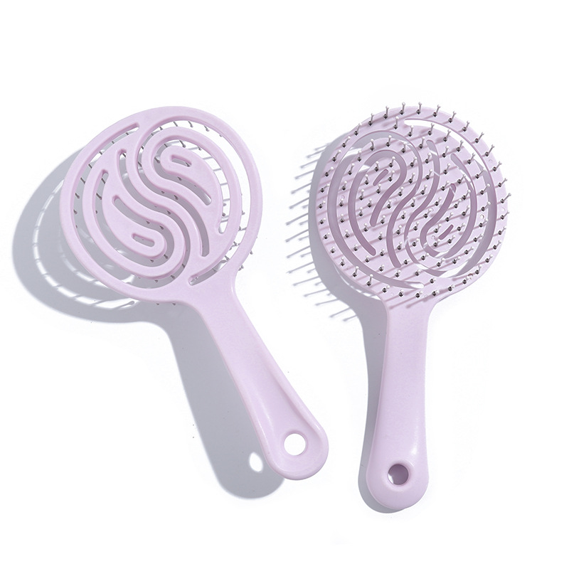 Cross-Border New Product Hanging Hole Design Fluffy Shape Comb Vent Comb Curly Hair Modeling Massage Comb in Stock Wholesale