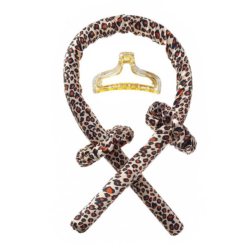 2024新款豹纹海绵卷发棒epe无热卷发棒定型跨境美发工具外贸出口