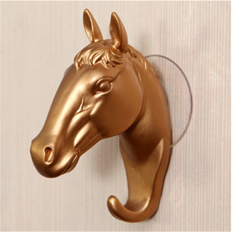 Creative Horse Wall Creative Sucker Hook Retro Animal Head Key Coat Hook Decorative Pendant Deer Horse Head