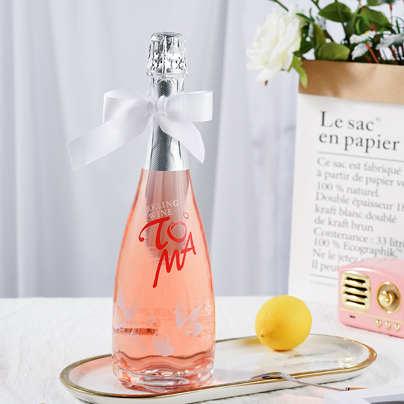 toma朵玛桃红起泡酒甜白莫斯卡托葡萄酒 玫瑰花高颜值气泡酒750ml