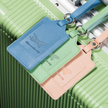 现货加厚PU皮革创意多色登机牌行李箱标签翻盖吊牌防丢行李牌挂牌