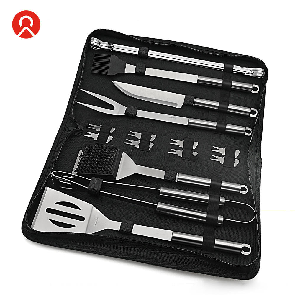 亚马逊不锈钢烤具套装烧烤组合工具 户外家用bbq烧烤套装烤具套装