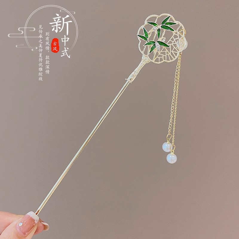 2024 New Style Hairpin Ancient Style High Sense Hairpin New Chinese Style Hair Clasp Simple Modern Wooden Hair Clasp Hair Band Jade Hairpin Female