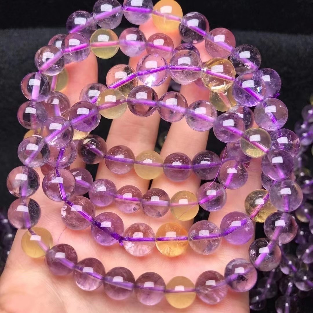 卓林珠宝 天然紫黄晶手链 紫黄水晶手串女欧美女时尚饰品厂家直批