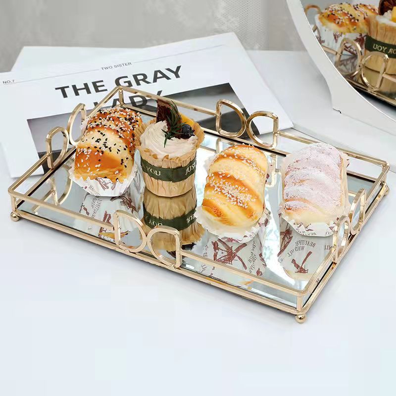 Nordic Metal Tray Restaurant Decoration Cosmetic Storage Living Room Decoration Gifts Decoration High-End Gift Simple