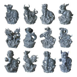 8wuw批发十二生肖石雕鼠牛虎兔龙蛇马羊猴鸡狗猪套雕塑风水12青石