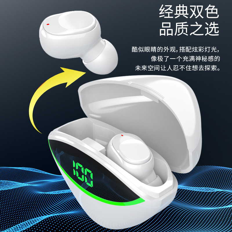 New Foreign Trade Cross-Border Y-ONE Drainage E Wireless Binaural Mini Sports Digital Display Bluetooth Headset