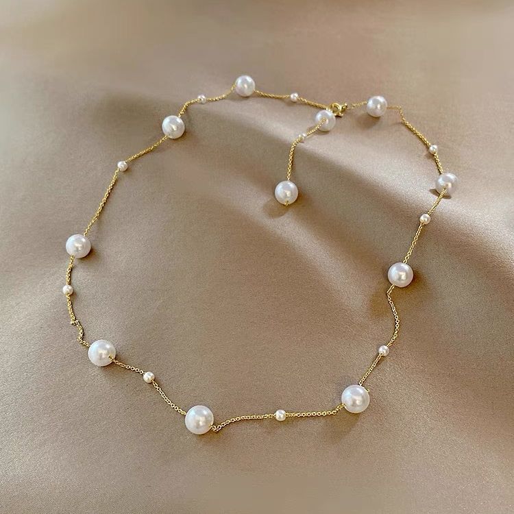时尚满天星珍珠项链法式气质轻奢多变小众颈链锁骨链女气质名媛时