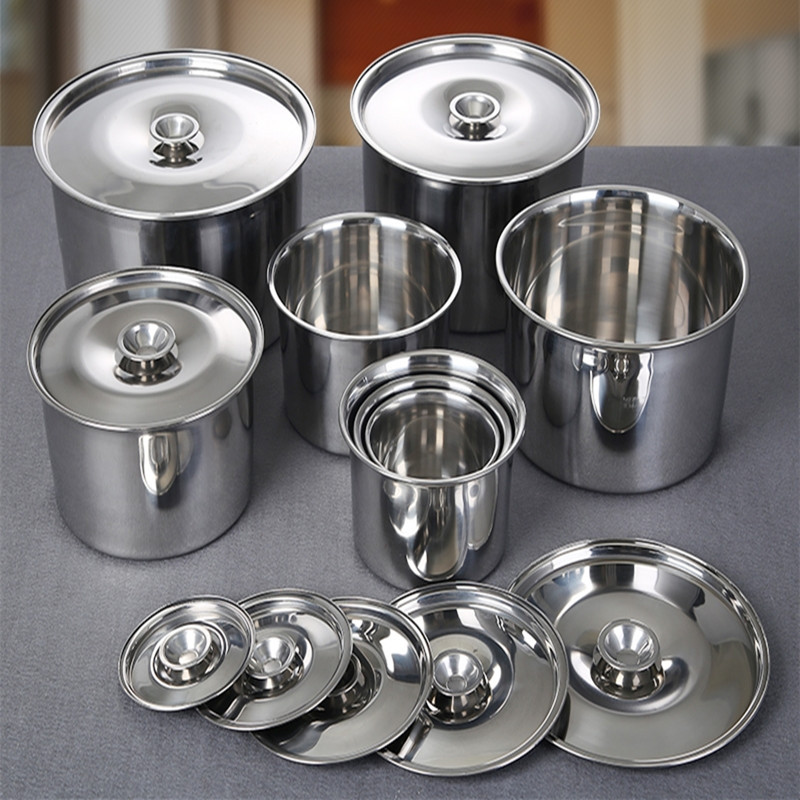 不锈钢味盅无磁不锈钢加深加厚味盅炖盅调料盅味斗带盖加高06厚