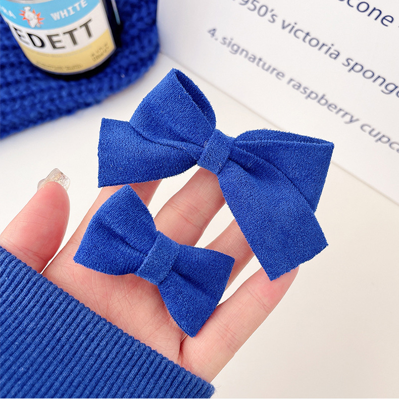 克莱因蓝气质蝴蝶结发夹小熊发绳网红新款大肠发圈头绳时尚发饰女
