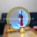 金色镜面威士忌发光酒座 XO亚克力金色酒架 红酒发光陈列座