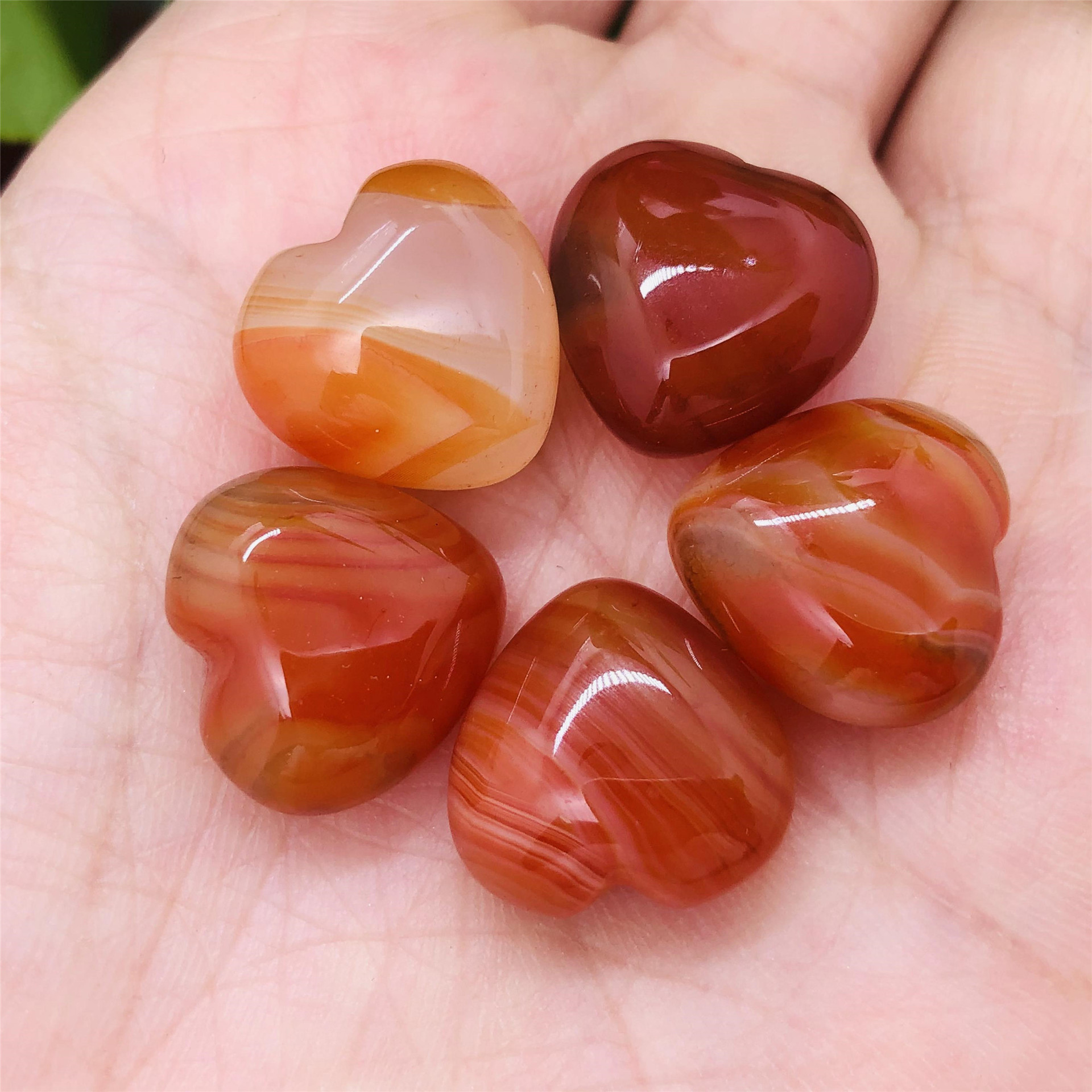 5cm红玛瑙爱心吊坠 挂件装饰品礼物