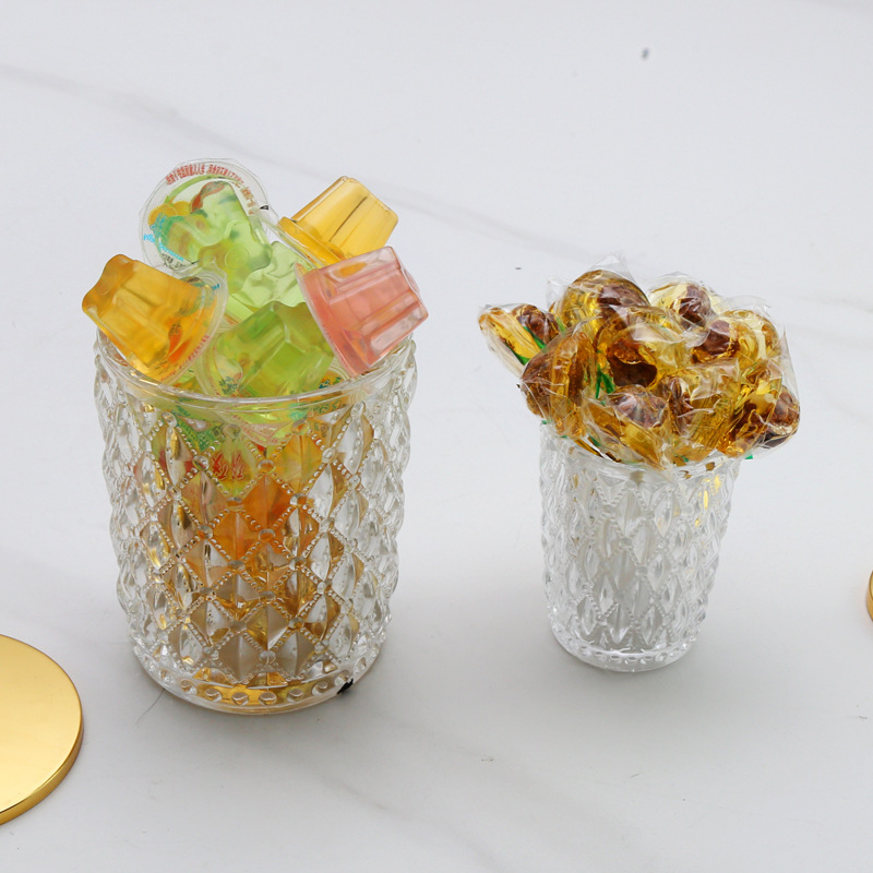 Nordic Transparent Glass Candy Jar Storage Jar Candy Box Creative Transparent Storage Jar Tea Cube Sugar Jar Toothpick Jar