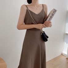 韩国新款夏装chic法式简约气质时尚百搭吊带背心+高腰半身裙套装