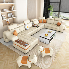 2023新款奶油风猫抓皮沙发大小户型客厅组合小马布艺沙发现代简约