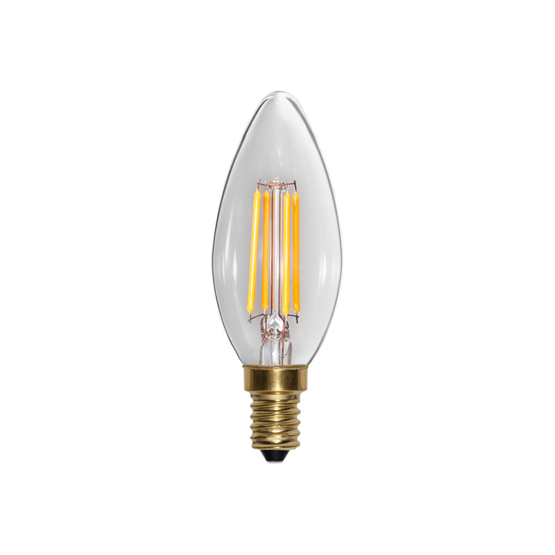 Manufacturer Customization C35 Filament and Bulb E14 Small Screw Candle Tip Bubble Warm White Light Source 2700K Dimmable Bulb