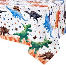 亚马逊爆款新款水彩恐龙主题一次性防水pe桌布可当背景布