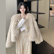 毛毛外套女冬季韩版2023新款高级感仿皮草大衣设计感宽松长袖上衣