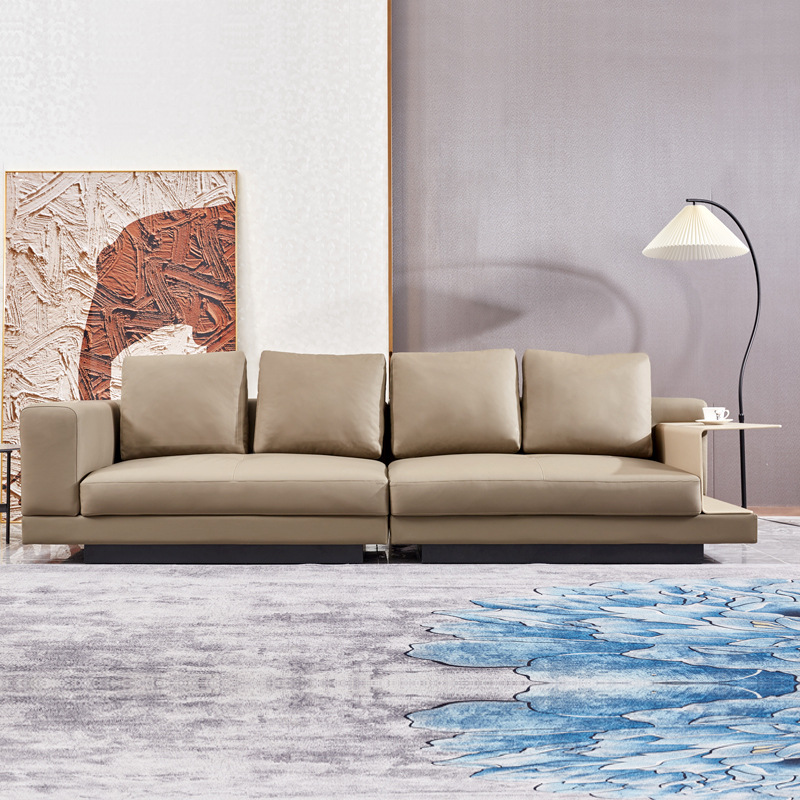 意式极简康纳利真皮沙发现代简约轻奢客厅直排头层牛皮小户型沙发