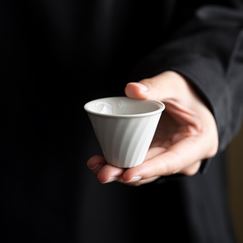 草木灰茶杯复古手工单杯主人杯中式家用陶瓷功夫茶具品茗杯