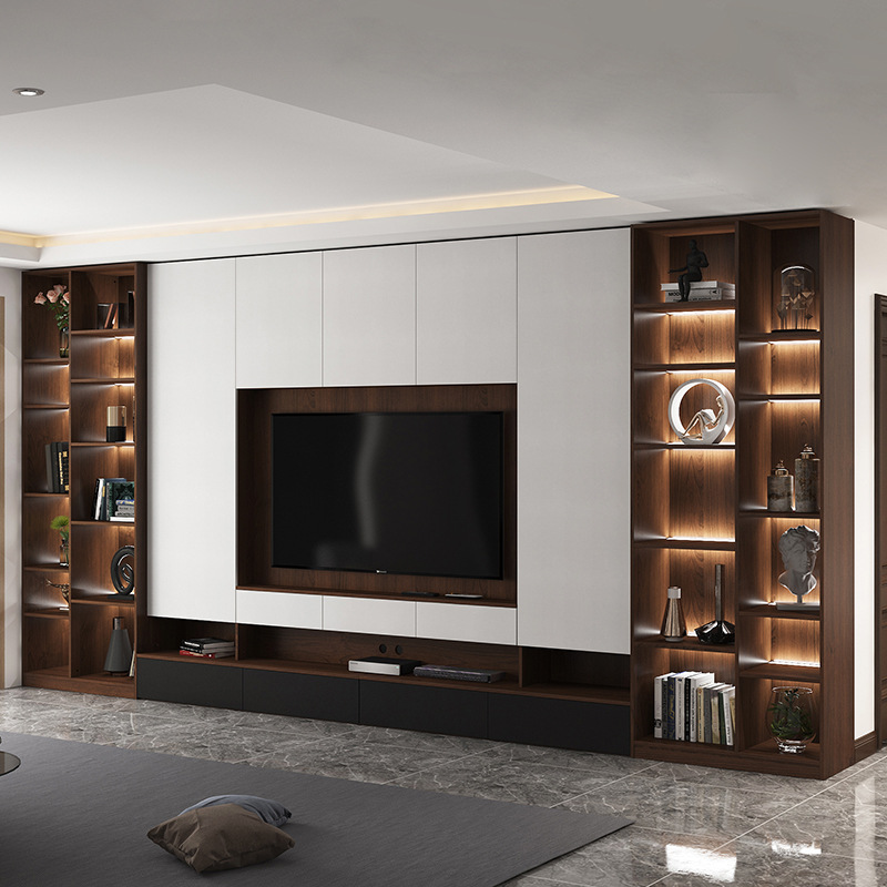 0成交1件现代简约电视柜茶几组合北欧客厅吊柜 轻奢背景墙柜地柜