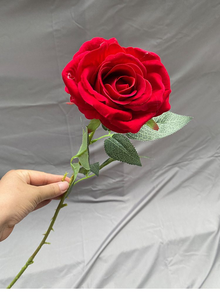 玫瑰仿真花 单枝玫瑰花 家居装饰仿真花 婚庆新娘手捧花仿真花